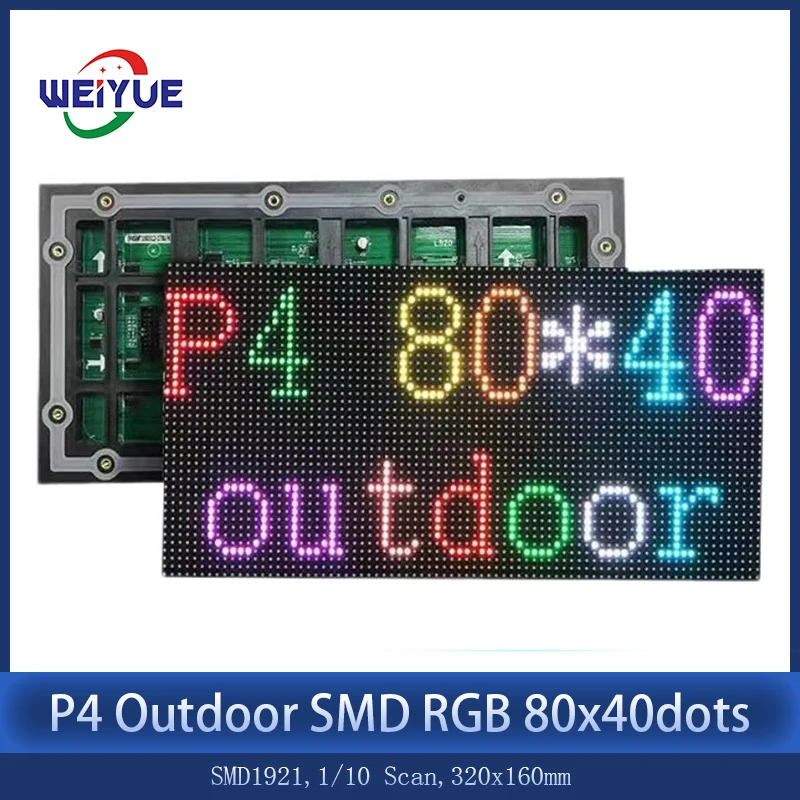 P4 Outdoor Full color led display module led panel 80*40 DIY led Matrix panel Pixel spacing 4mm 320*160mm aliexpress online shop