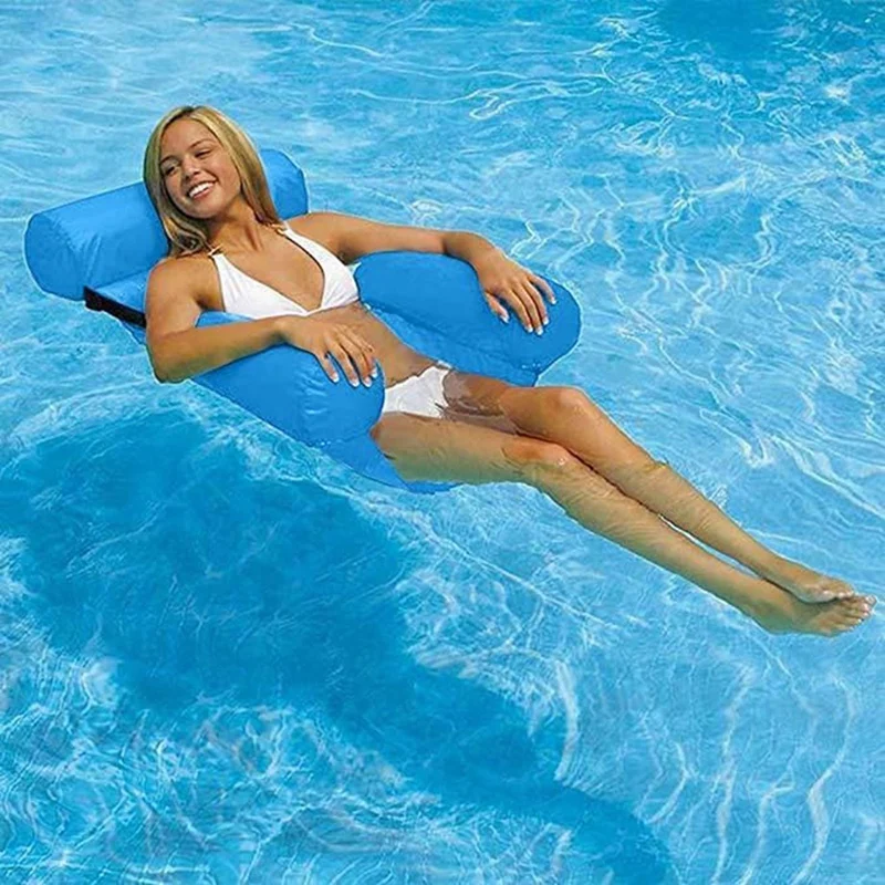 Pool Float Chair, Adult Inflatable Pool Lounger, Foldable Portable Float Seat, Pool Party Summer Water Fun