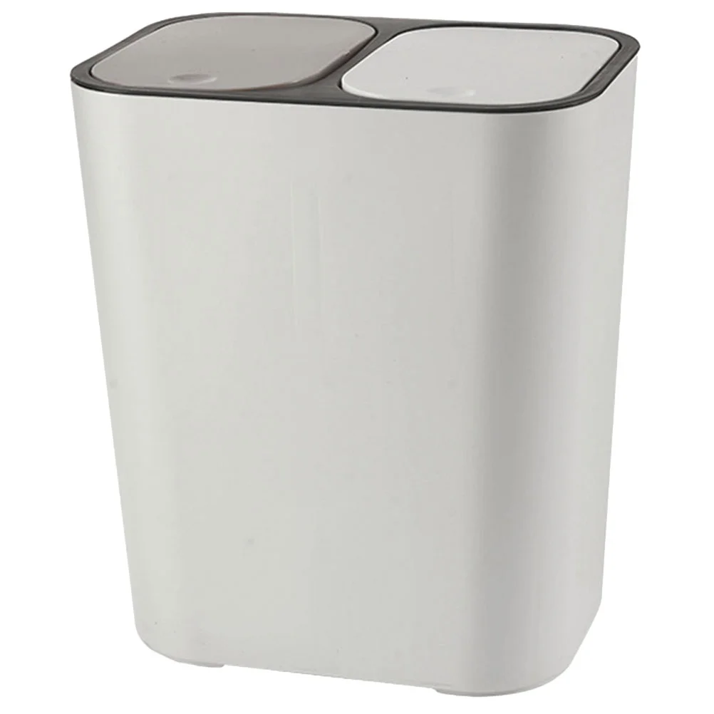 Dual Compartment Garbage Bin Double Compartment Trash Can Kitchen Dry Wet Classified Waste Bin garbage box container