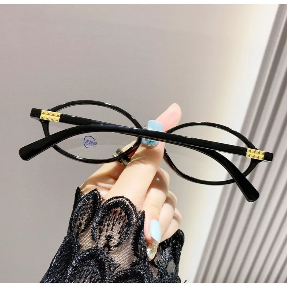 KLASSNUM Y2K نظارات شفافة النساء الرجعية البيضاوي الإطار مكافحة الضوء الأزرق النظارات نظارات السيدات الاتجاه الكمبيوتر العدسة 2025