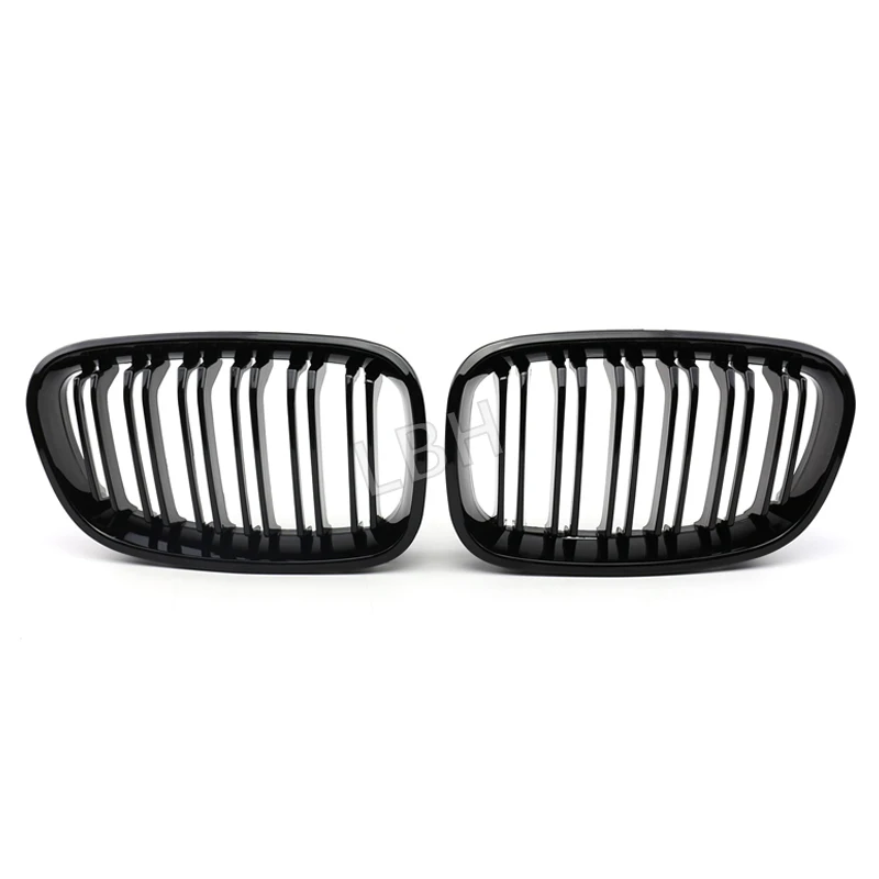 

fit for 2012-2014 BMW 1 Series F20 Parallel Bars Bright Black Front Kidney Grille Mesh Racing Grills Radiator Ventilation Grid