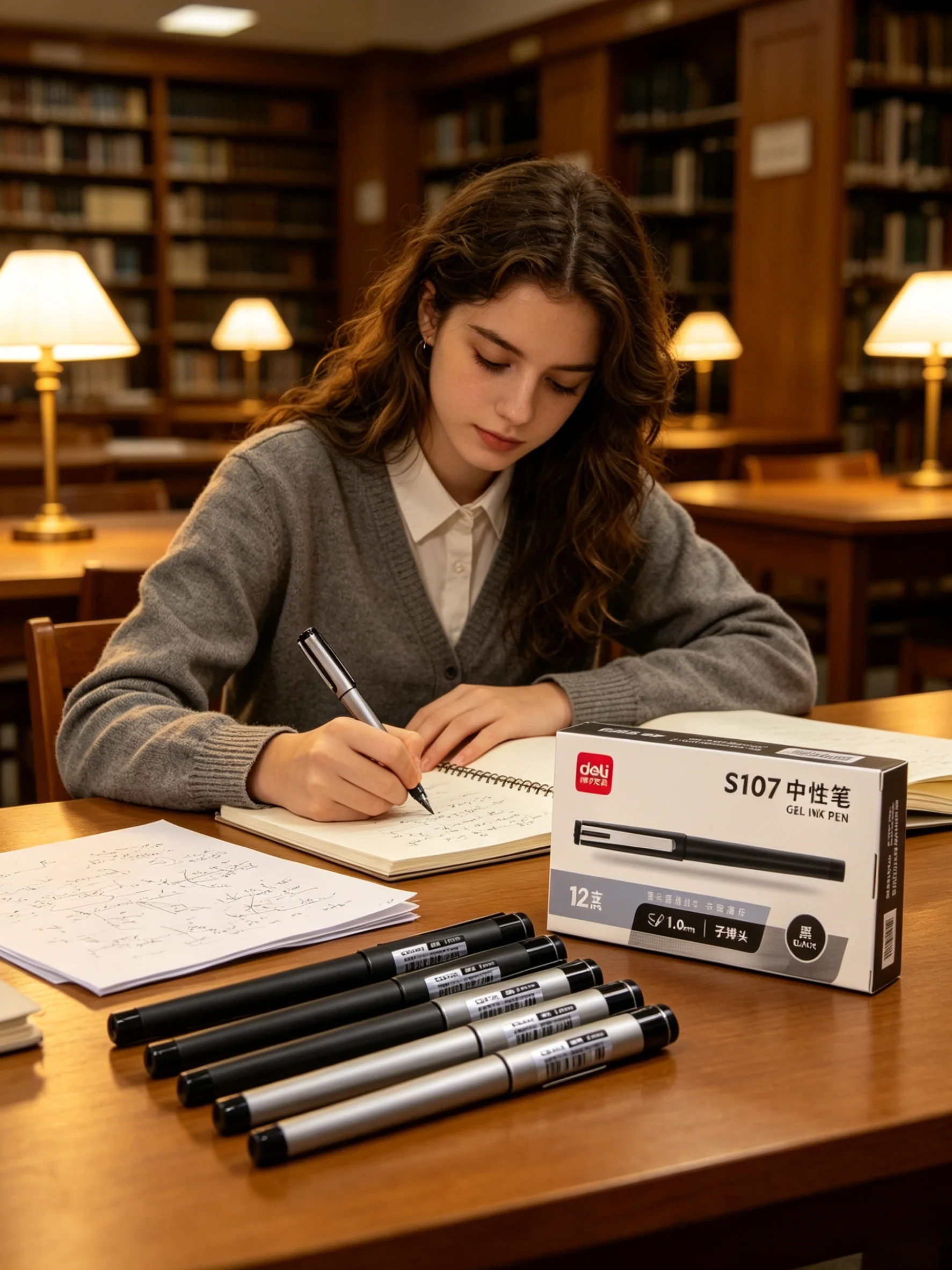 12 Stück S107 1,0mm Schwarze Kohlenstoff-Gelstifte mit Fettspitze für Kalligraphie, Unterschriften, Büro, Schule, Studenten Schreibset – Detail 11