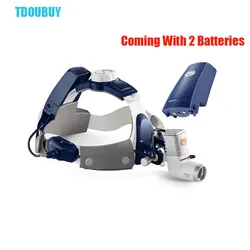 TDOUBUY KD-205AY-2 Completely Waterproof Dustproof 5W LED Surgical Dental Head Light Lamp Headlight (Coming With 2 Batteries)