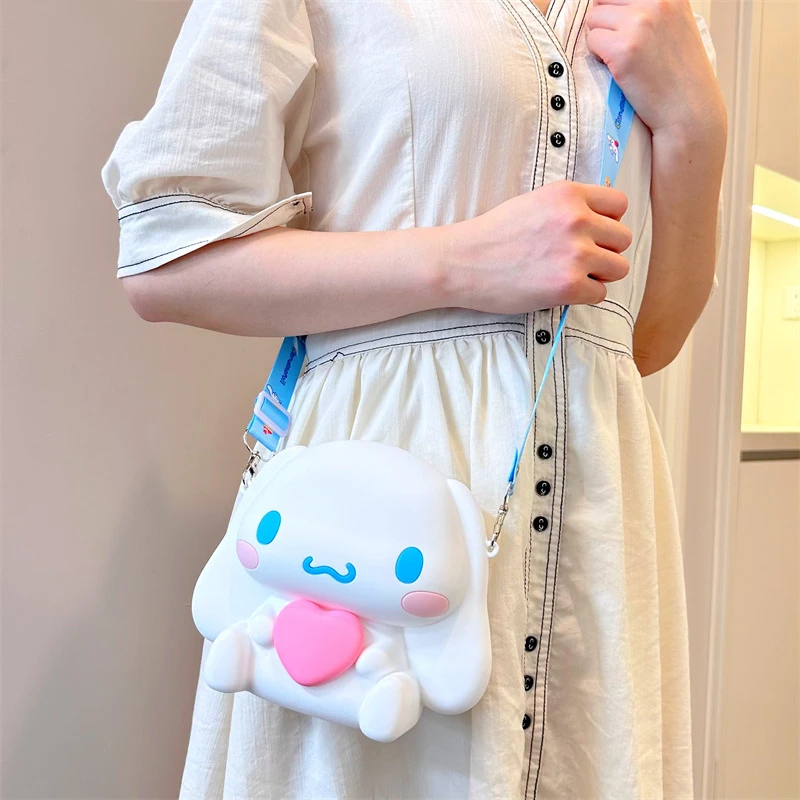 

Kawaii Новинка Sanrio Cinnamoroll силиконовая сумка через плечо Водонепроницаемая аниме мультяшная Кошелек для монет подарок для девушки мультяшная милая искусственная кожа