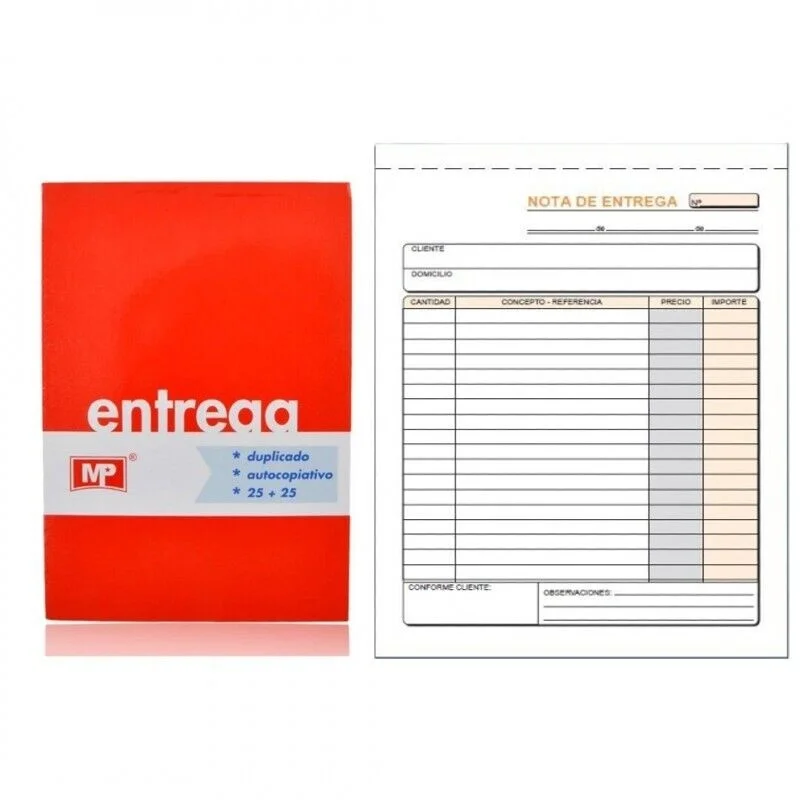 Pack 6 Unds Talonario de ENTREGA numerado 2 copias papeleria oficina MP