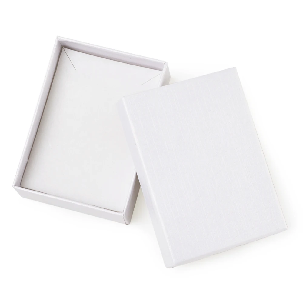 Imagem -02 - Caixas de Jóias Retângulo Branco Preto Caixas de Presente para Colares Brincos e Anéis Embalagem Papelão 90x65x28 mm 60 Peças