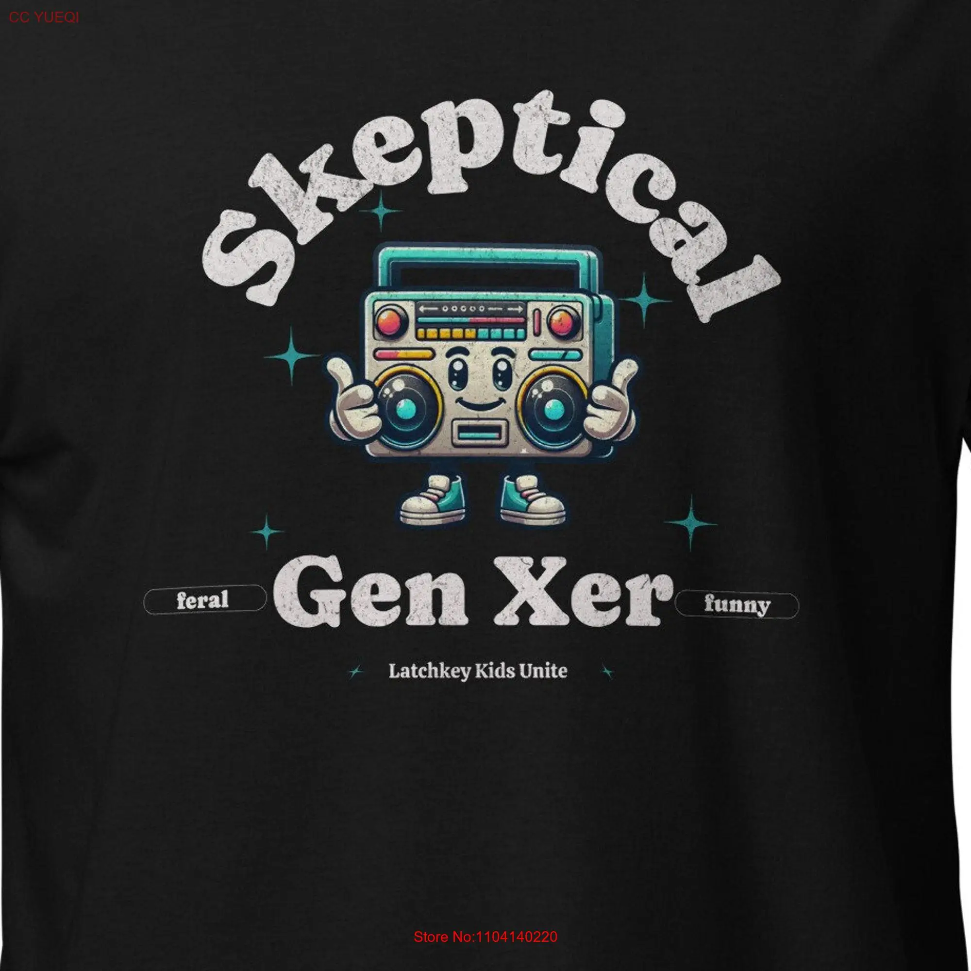 Gen X Vintage Style Cartoon T Shirt Skeptical Xer For Friend long or short sleeves