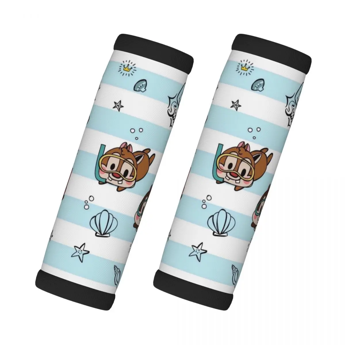 

Custom Funny Cartoon Chip And Dale Luggage Handles Wrap Grips 2 Pcs Handle Grip For Travel Bag Luggage Suitcase Airplane Soft