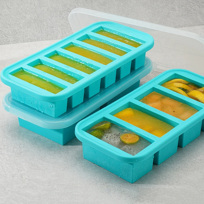 Baby Products Cream - 2/4/6 Grids Siliconen Ijsvorm met Deksel