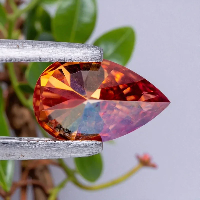 Pear Cut Watermelon Red Moissanite Stone Loose Gem 4x6mm 5x8mm 7x10mm 7x11mm 9x13mm Certification Available For DIY Ring Earring - view 6