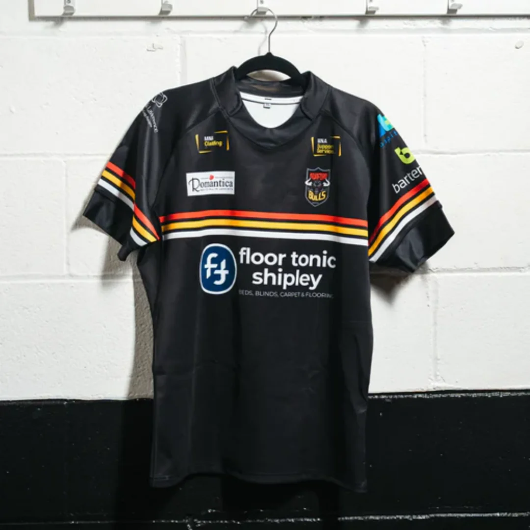 2026 Men's Bradford Bulls Rugby League Jersey Short Sleeve Black Sport Shirt for Rugby Fans Casual Training Wear Moto Tees view 2