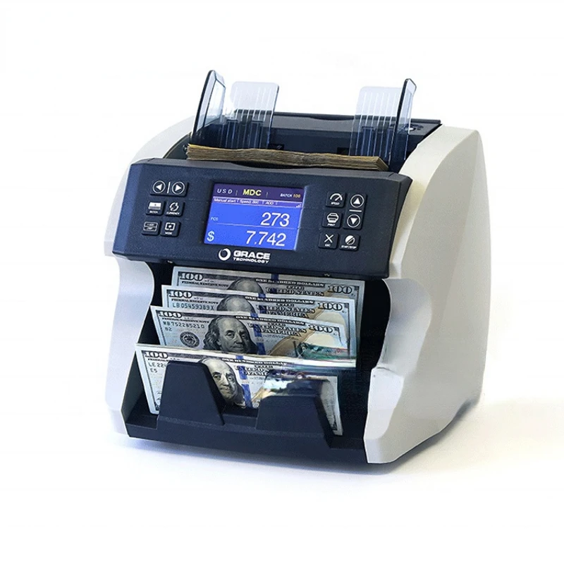 USD, EUR, GBP, CAD, MXN mix bill value currency counting bill counter machine grace money counter