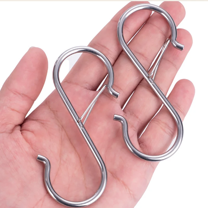 20Pcs Stylish & Durable S-shape Hanger Hooks Multifunctional Kitchen Home Enduring Organizer Windproof Load-Bearing Metal Hooks view 5
