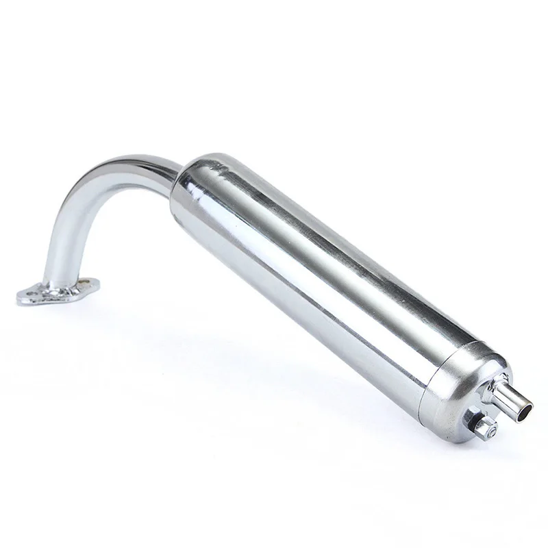 Chrome Muffler Exhaust Pipe 2-Stroke Motorized Bicycle Bike 49cc 60cc 66cc 80cc