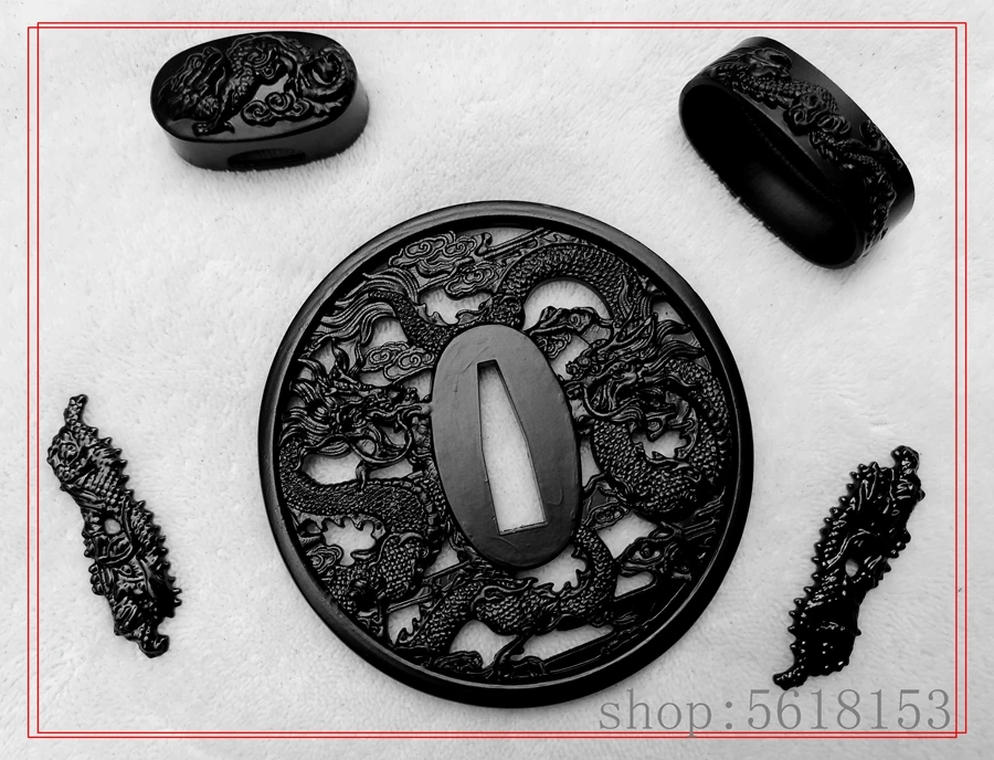 Aloy dragon tsuba fuchi menuki Seppa Habaki Bamboo Nail for japanese sword katana wakizashi tanto