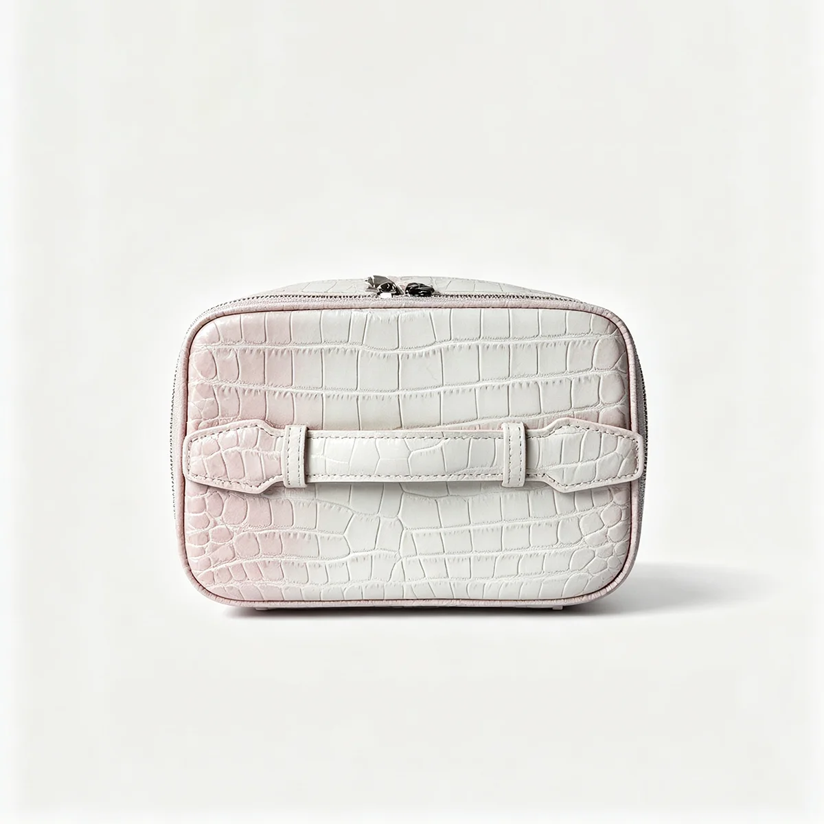 Neue Farbige Kosmetiktasche aus Echtem Leder mit Krokodil-Textur für Damen, Himalaya-Kollektion, Reise-Toilettentasche mit Großer Kapazität – Detail 6