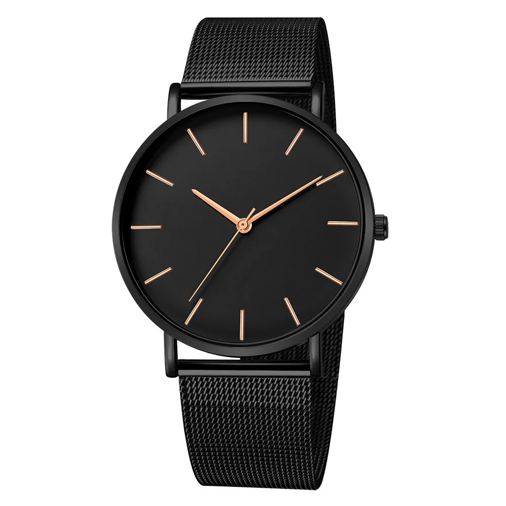 Reloj Mujer Damesmode Metaal Uur Vrijetijdshorloge Eenvoudig quartz polshorloge Dames Zwart gaas Roestvrij stalen horloge Saa Bracele