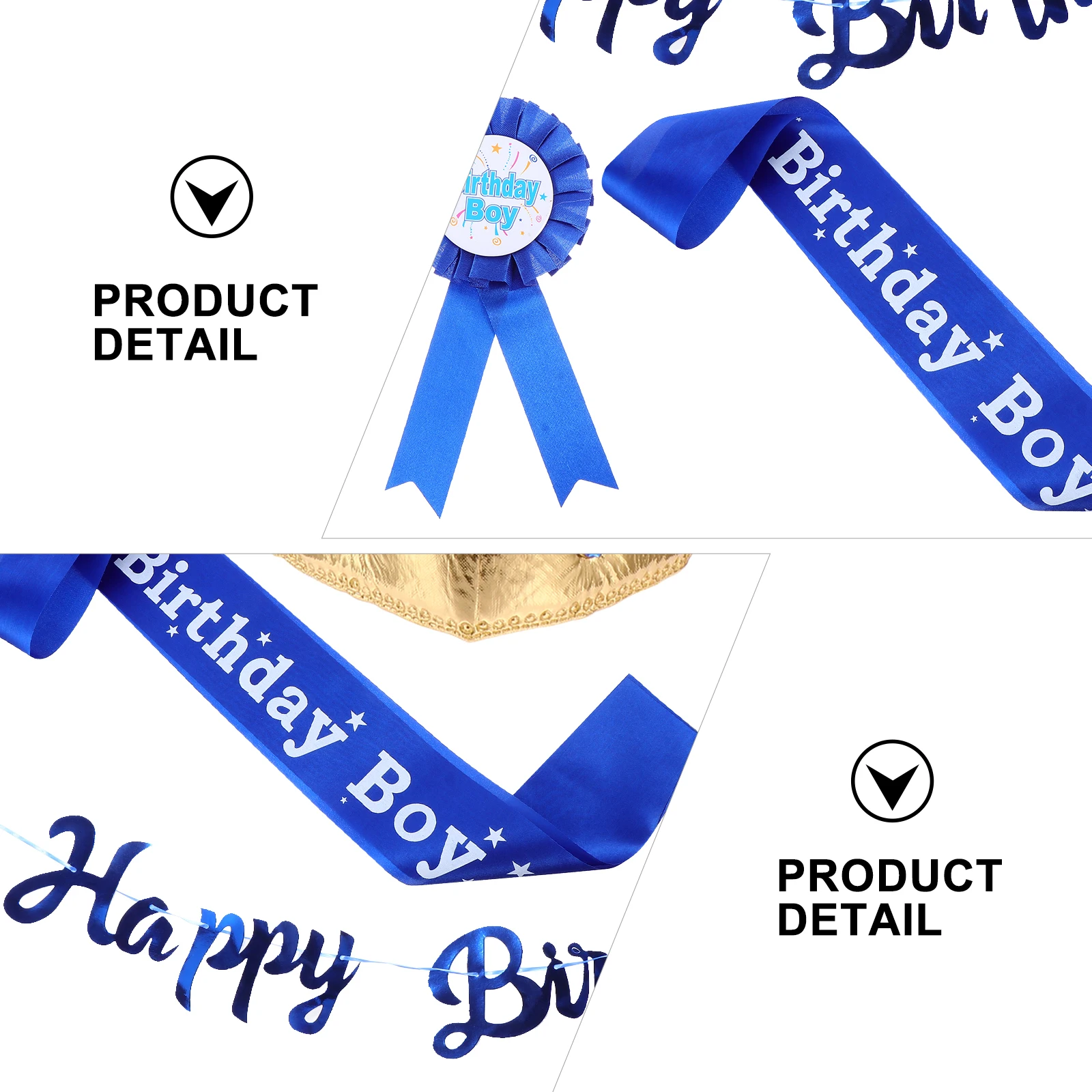 

Birthday Party Suit Fancy Sash for Boys Decorations The Crown Badge Background Prop