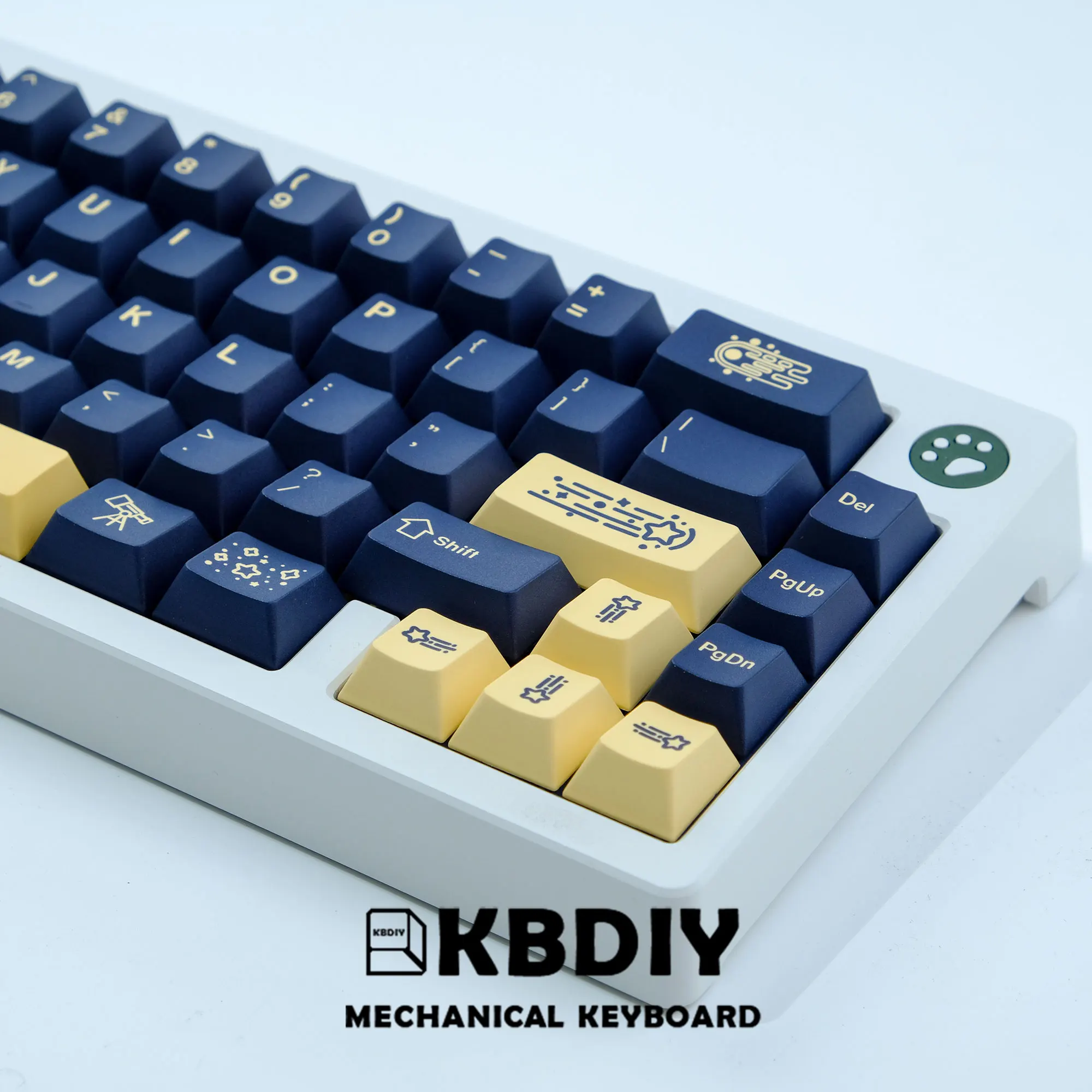 KBDiy 124 klawisze GMK Stargaze klon PBT koreańskie klawisze z profilem Cherry MX żółta nasadka do klawiatury mechanicznej zestaw niestandardowych kapsli