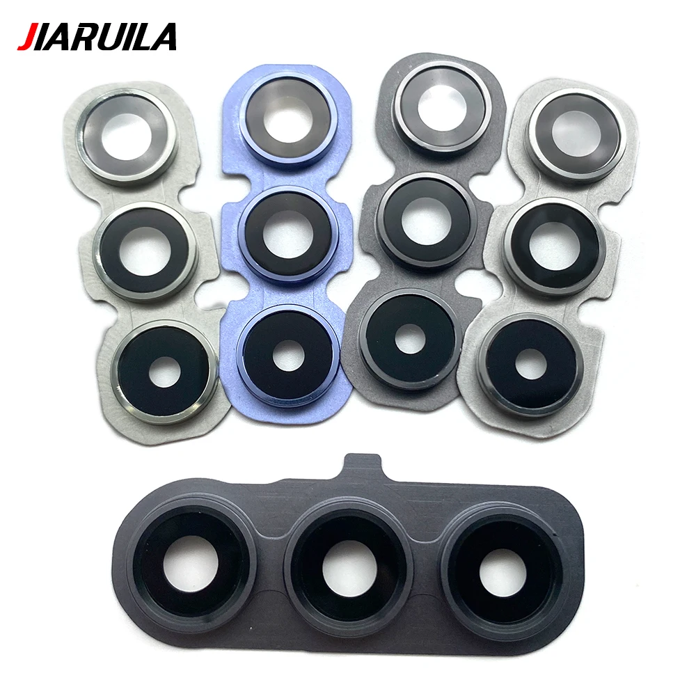 For Samsung A26 A34 A54 5G A56 S24 Fe Rear Camera Glass Lens Cover With Frame Holder with Glue Sticker Replacement Spare Parts
