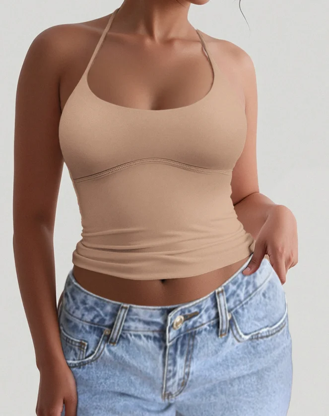 Tank Tops Woman Y2K Style Sexy Slim Fit Character Camisole Top Yoga Suit Sports Hanging Neck Slim Fit Elegant Camisole Vest - Image 5