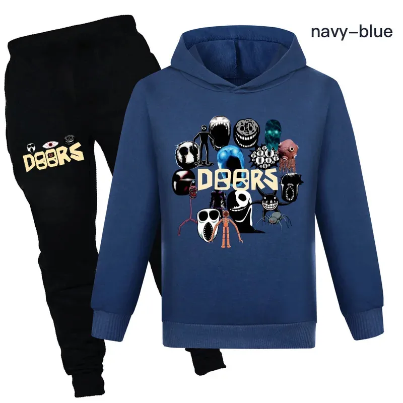 أبواب أزياء الأطفال ملابس هوديس + السراويل بلوزات الفتيان الفتيات ربيع الخريف الهيب هوب هودي الاطفال طويلة الأكمام بلايز عادية