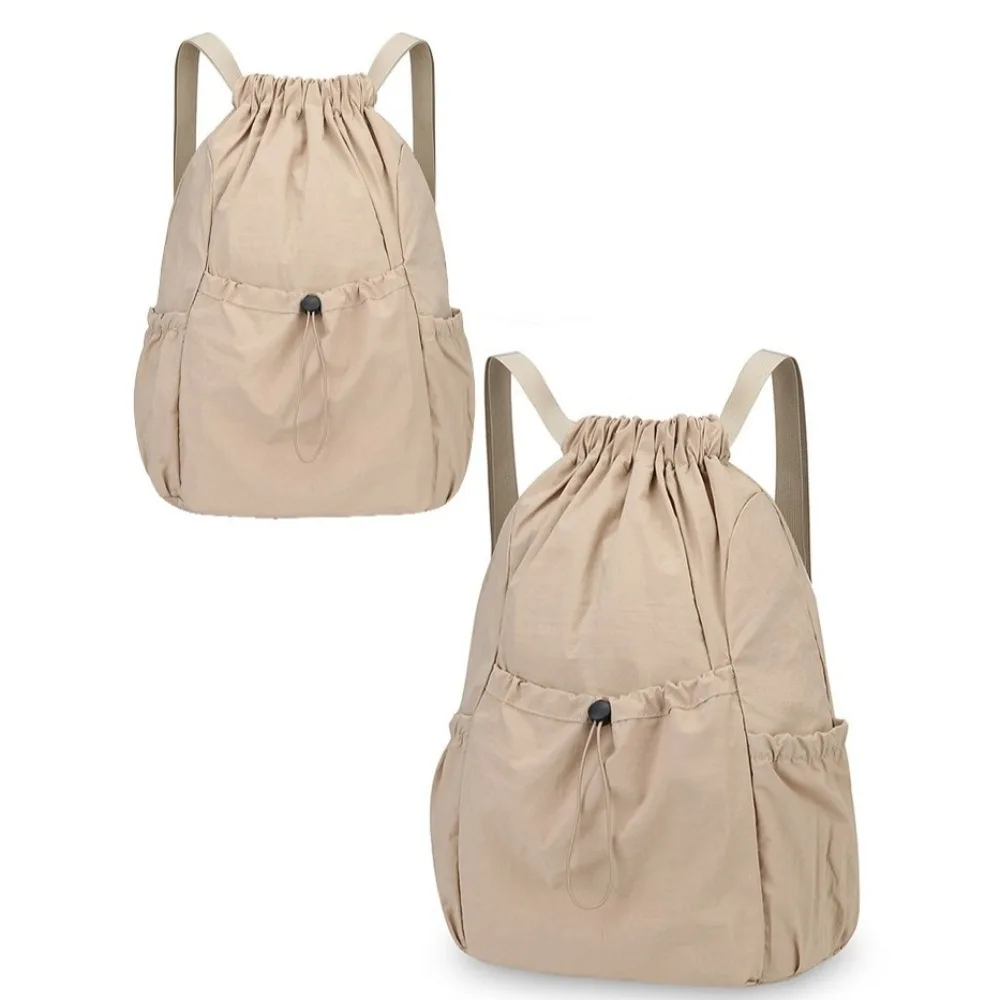 حقيبة ظهر كاجوال بلون سادة للسفر على الطراز الكوري برباط من النايلون بسعة كبيرة وخفيفة الوزن حقيبة مدرسية للطلاب للرجال