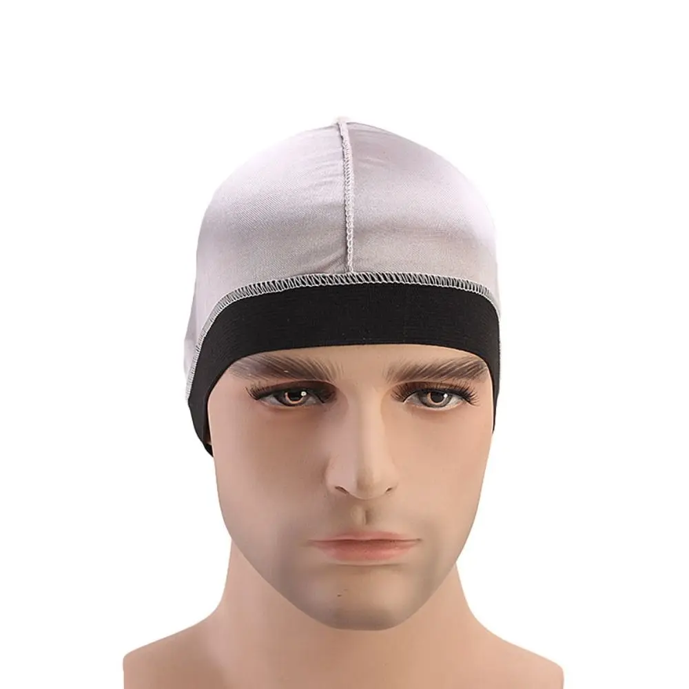 New Solid Color Men Durag Hats Breathable Elastic Wave Caps Multicolor Polyester Multicolor Durag Cap Men