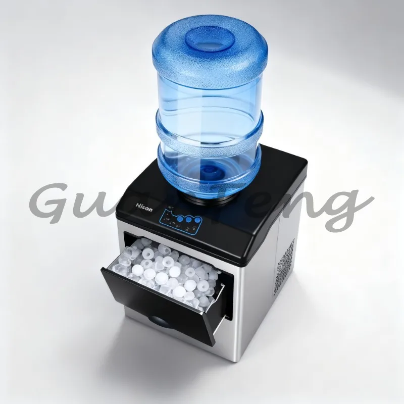 25KG Electric Ice Maker Commercial Grade Multifunctional Household Ice Cube Maker with Automatic English Panel for Bottled Water