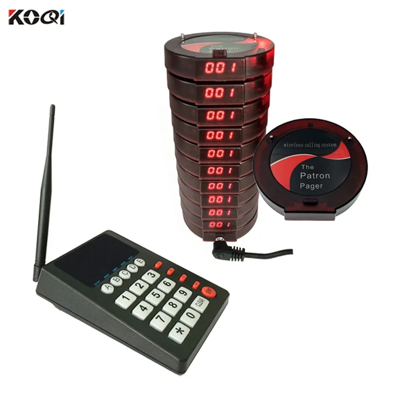 433.92mhz New Technology Restaurant Paging Call Keypad Coaster Buzzer Beeper Wireless Pager System