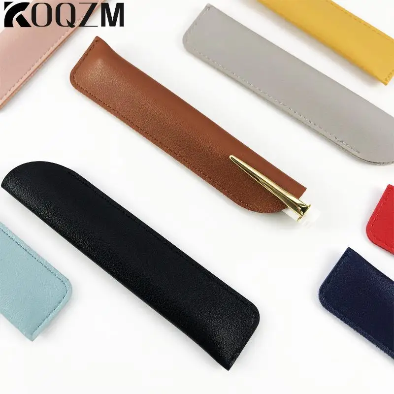 PU Leather Pen Holder School Pen Storage Bag Pen Bag Kawaii Pen Protective Case Small Sign Pen Case Leather Case Gift