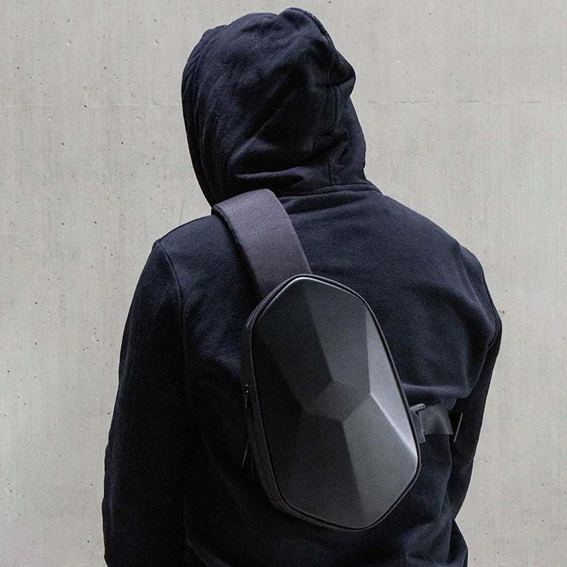 Wasserdichte Hartschalen-Umhängetasche, Sling-Brusttasche, Schultertasche, Sport-Polygon-Tasche für Männer und Frauen, Reisen, Camping