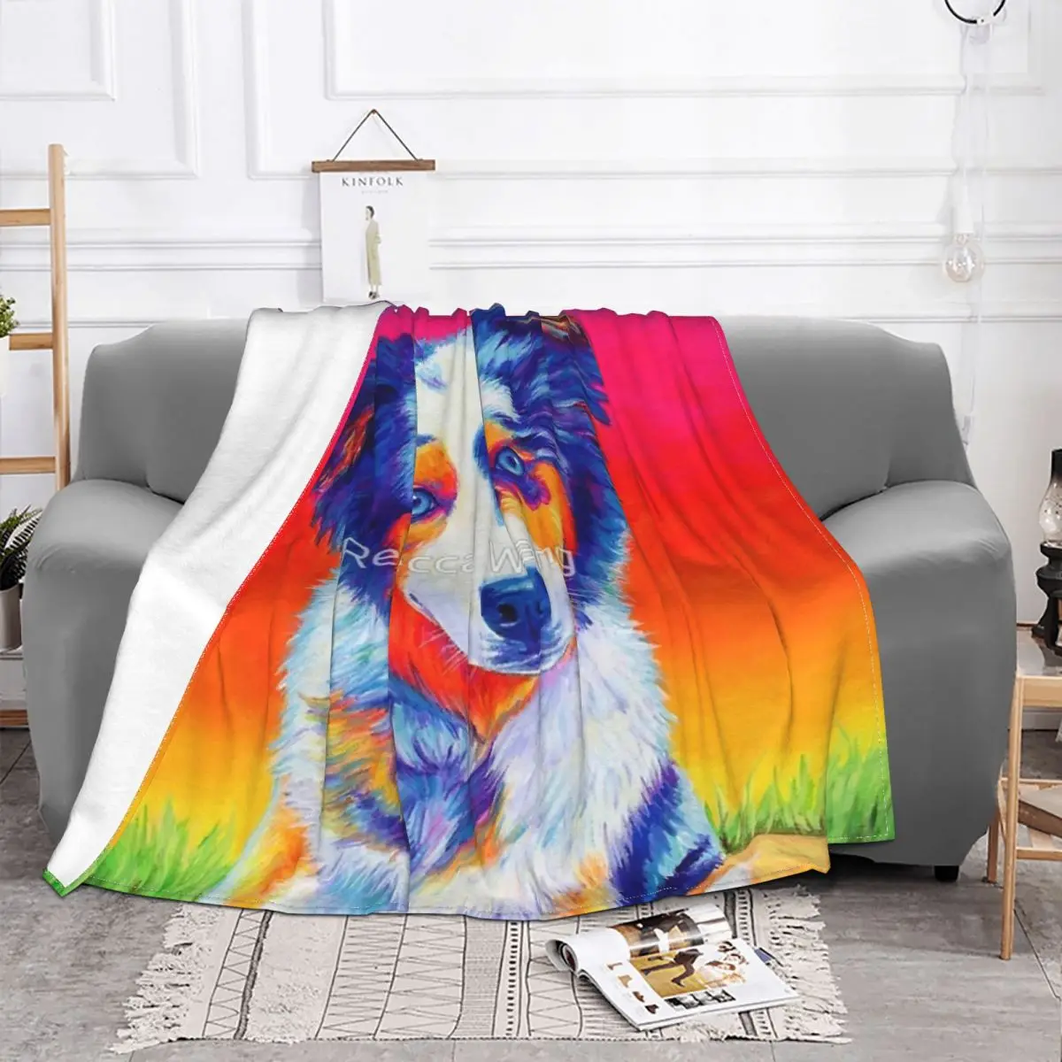 Lexi The Blue Merle Australian Shepherd Puppy Four Seasons Universal Blanket Movie Theater Can Be Laid Father's Day Gift