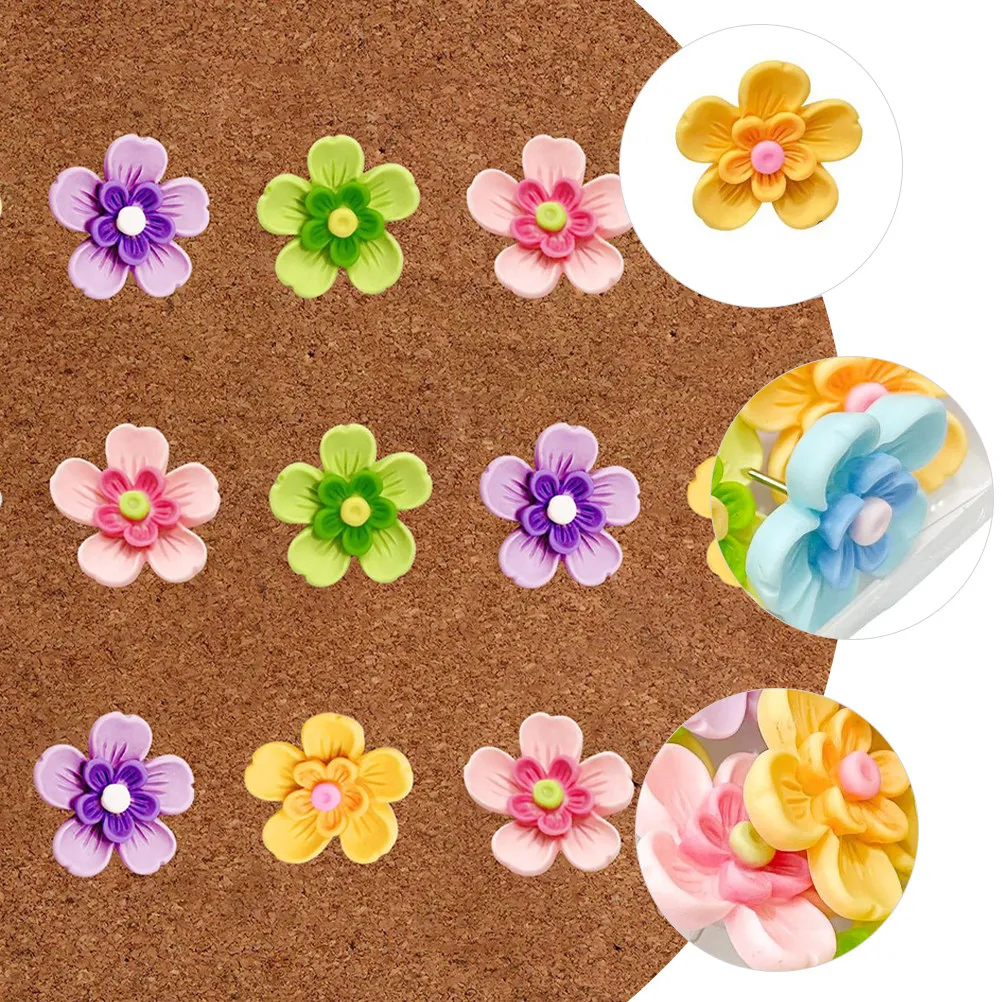 

Набор из 15 маленьких цветочных кнопок-гвоздиков: многофункциональные, изящные, для объявлений, крепления бумаги, обоев, плакатов, на стол