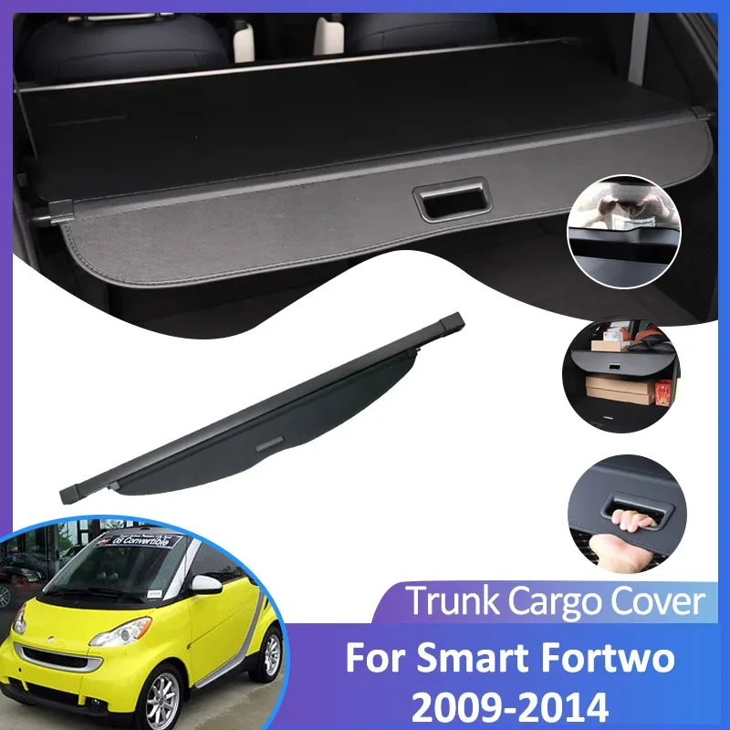 For Smart Fortwo 2009~2014 2012 C 451 A451 Auto Rear Trunk Cargo Cover Retractable Luggage Curtain Car Accessorie Shield Shade