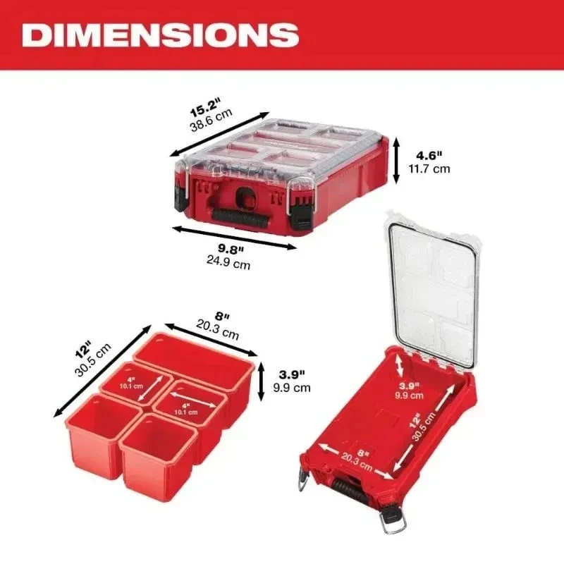 Milwaukee PACKOUT 48-22-8435 imported toolbox industrial grade multifunctional hardware home storage box