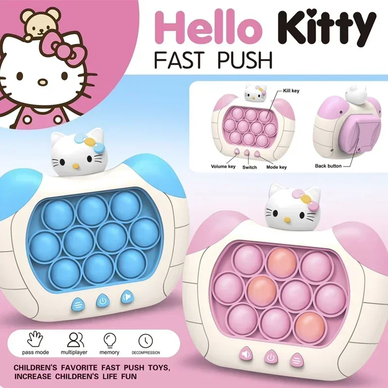 Sanrio Animação Game Console Brinquedos para Crianças, Imprensa Educativa Brinquedos para Estudantes, Hello Kitty Cinnamoroll Kuromi, Stress Relief Game