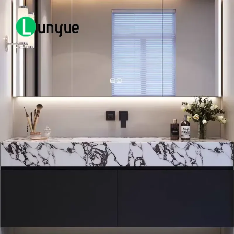 70cm 90cm 120cm Floating Bathroom Vanity Cabinet with Integrated Washbasin Simple Modern Wall Hung Sink Unit for Home Hotel