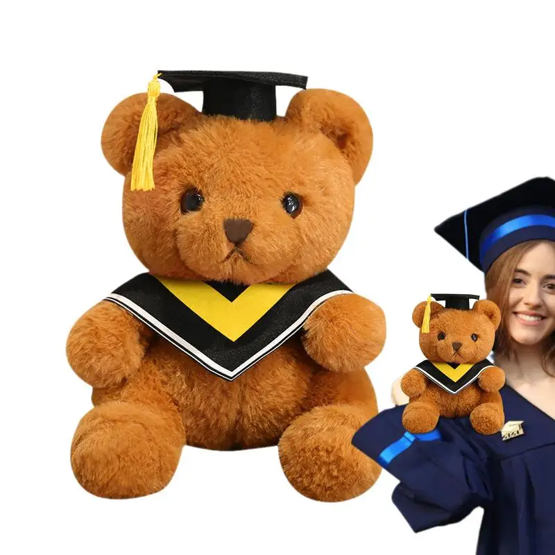 Graduation Animal Toy Cartoon Plush Class Of 2024 Bear Toy Portable College Graduates Throw Pillow Cute Soft Doll For High