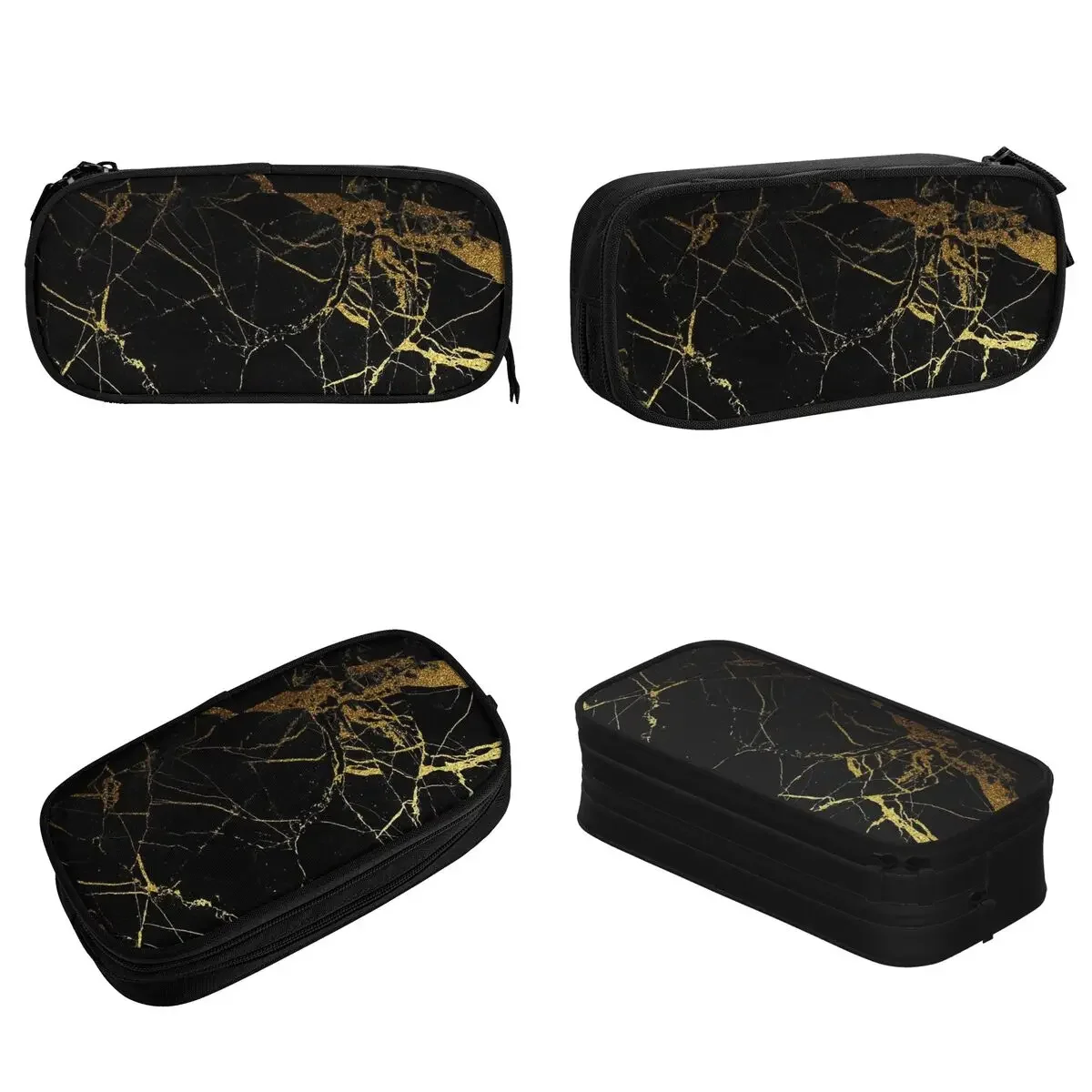 Marble Of Black And Gold Pencil Cases Pencil Pouch Pen Holder for Girl Boy Big Capacity Bags Office Zipper Stationery