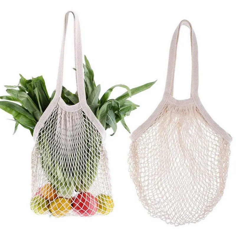 Cotton String Shopping Tote Bags Fruit Vegetable Storage Organizer Reusable Washable Grocery Eco Friendly Mesh Bags