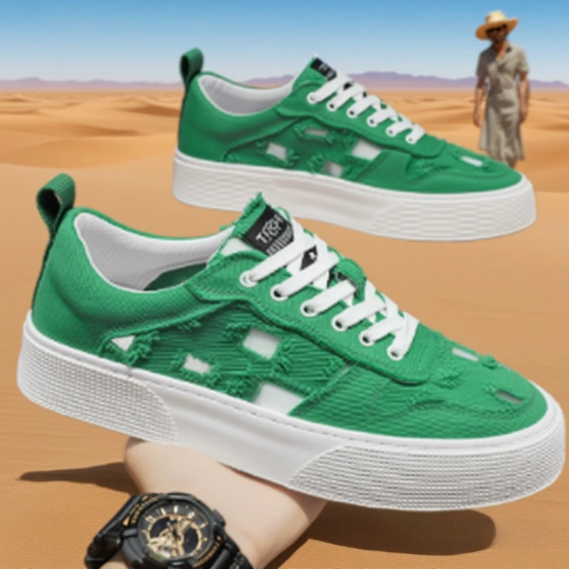 2025 여름 신상 남성용 통기성 트렌디 레이스업 캔버스화 운동화 캐주얼 타임리스 화이트 스니커즈 다용도 캔버스 플림솔