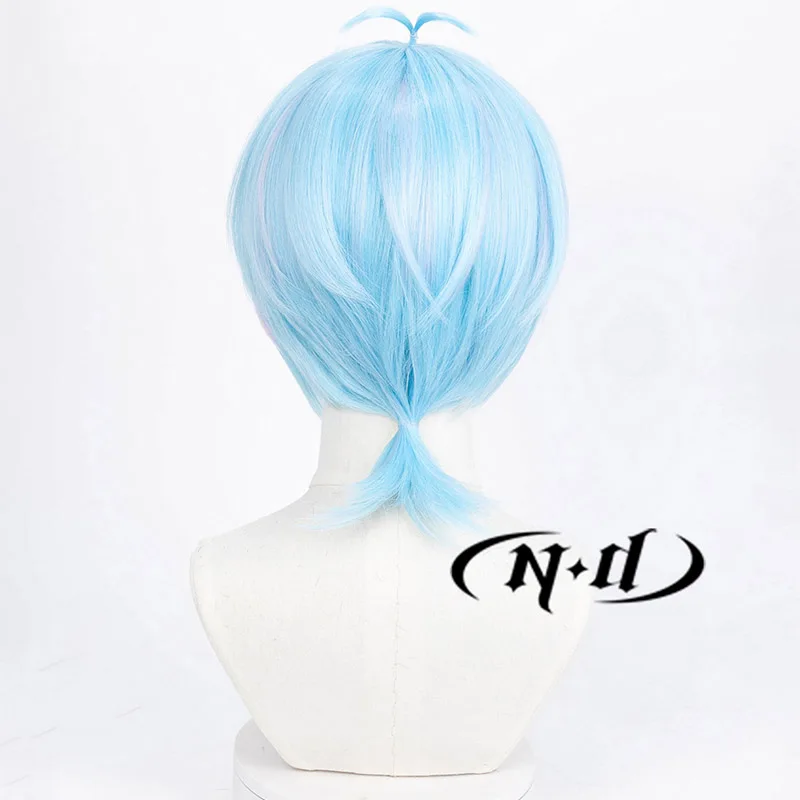 ND Klarkstella تأثيري الباروكات ذكريات الإبراغاريا تأثيري مزيج الشعر الأزرق الباروكات للحفلات موضوع الهالوين مقاومة للحرارة الاصطناعية
