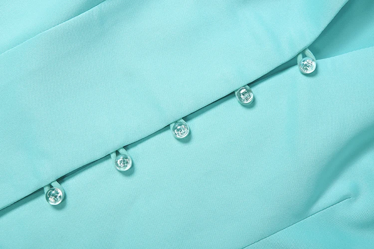 Weird Puss Elegantes 2-teiliges Set für Damen, trendige einreihige Jacke mit V-Ausschnitt + Mini-Rock mit Pfirsichhüft-Form, modische, schicke Party- und Streetwear-Anzüge – Detail 8