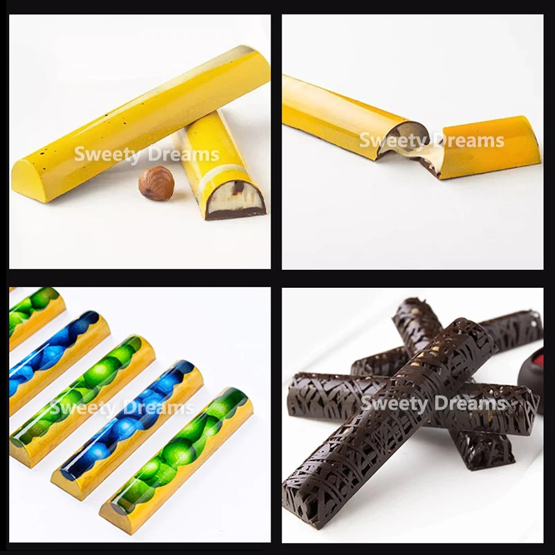 8 Cavity Plastic Mould Candy Long Strip Candy Molds Polycarbonate Chocolate Bar Molds Tray Chocolate Candy Pastry Tool