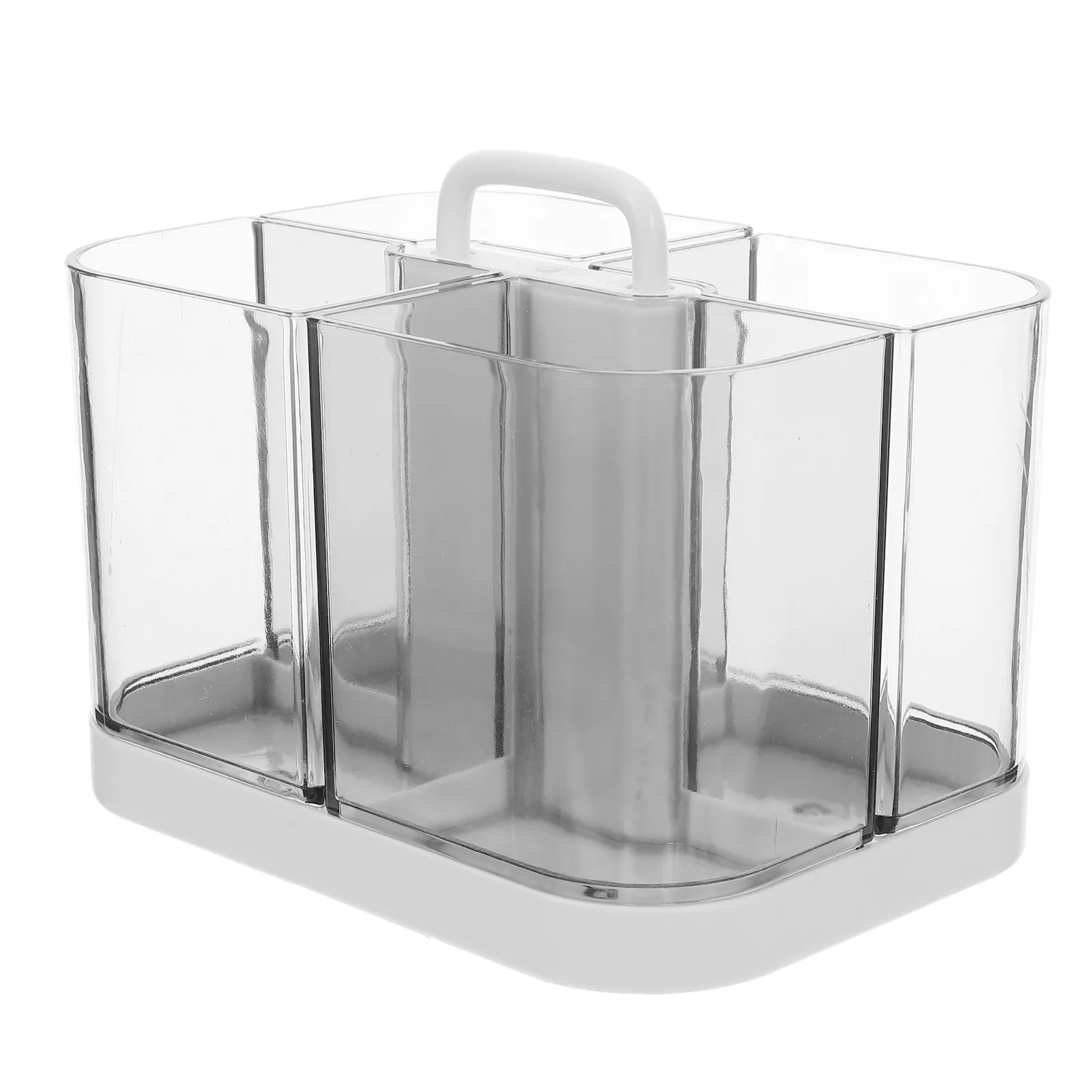 

Stackable Transparent Desk Organizer Portable Caddy Detachable Multifunctional Stationery Holder for Office Student Desktop