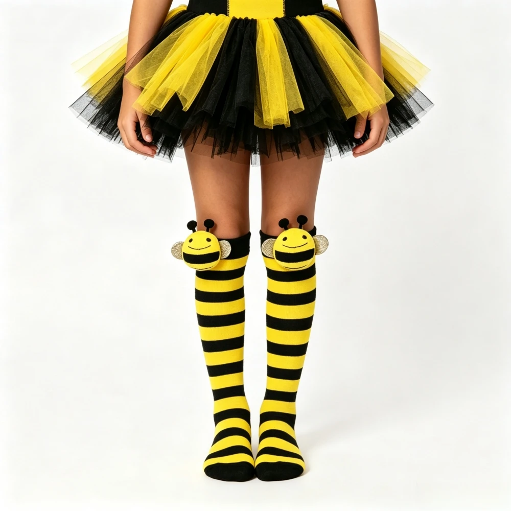 Kids Knee High Socks with plush Halloween Colorful Zebra Stripes Long Tube Clown Striped Knee Socks Christmas Socks ideas Baby