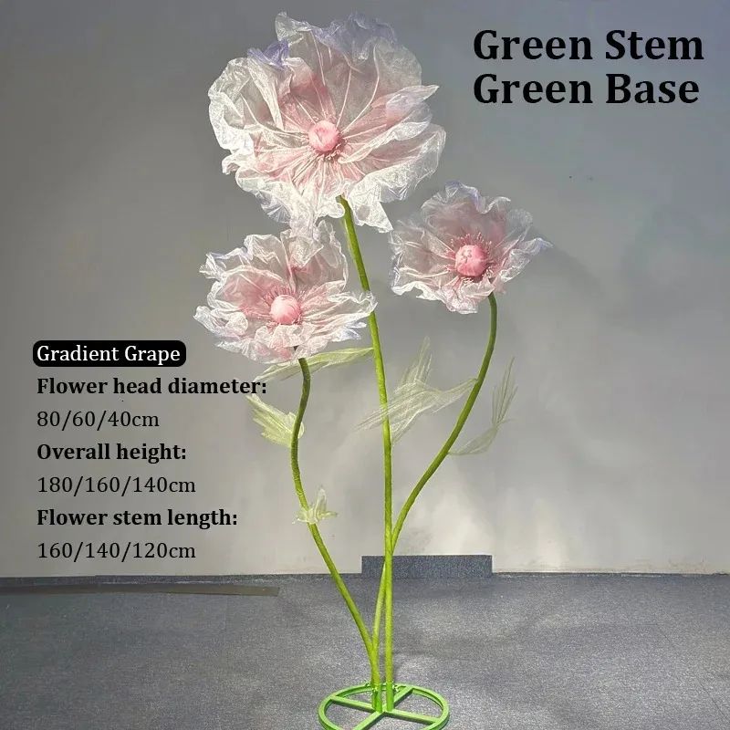 

【Hot Sale】 180cm Artificial Flowers Large Silk Yarn Poppy Wedding Background Road Lead Flower Window Display Garden Decoration H