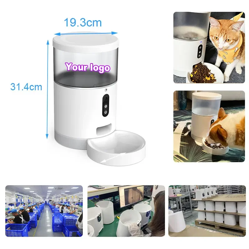 Pets supplies top seller microchip time wifi remote cat dispenser wholesale smart camera automatic dog pet food feeder