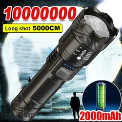 Portable Led Flashlight Defense Flashlight Stick, Zoom Torch,Built-in Rechargeable Battery,Camping Fishing Emergency Lantern